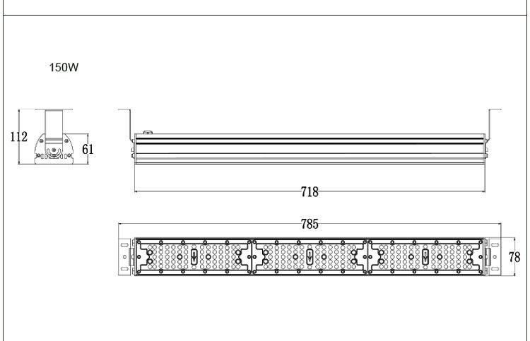 High Lumen 100W 130lm/W IP66 LED Linear High Bay Light