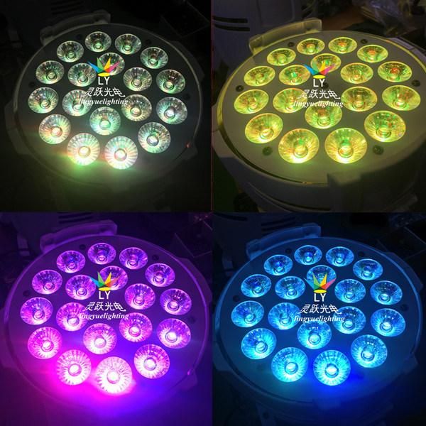 18PCS DMX DJ Disco Professional RGBWA UV Stage 15W/18W LED PAR Can 64 Light