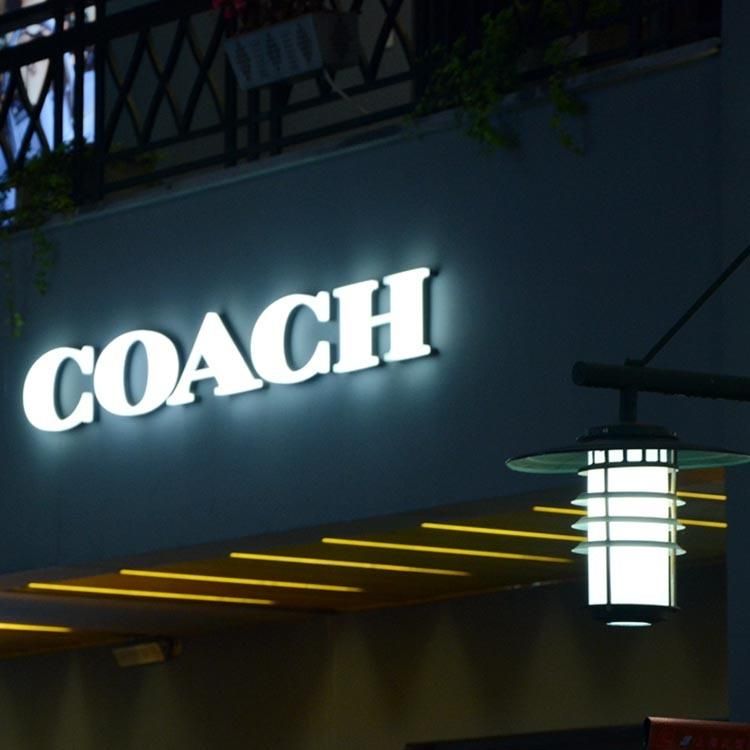 Wall Shop Signage ABS Vacuum Forming Flat Logo Font Illuminated LED Halo Letter