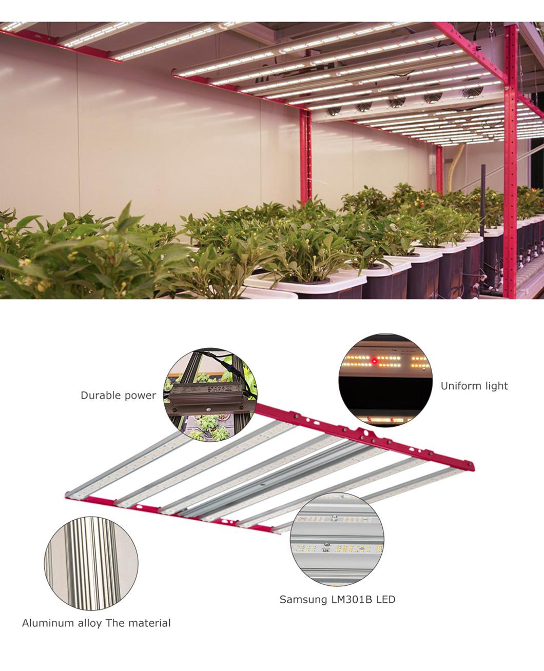 5/8/10 Bars Samsung Lm561c Lm301b COB LED Horticulture Hydroponic Grow Light Panel with WiFi Control