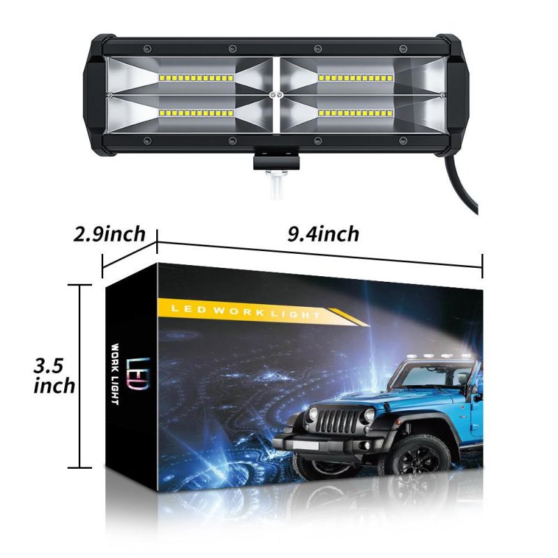 Dxz 9inch 48LED 144W Work Light LED Light Bar for Car Tractor Boat Offroad off Road 4WD 4X4 Truck SUV ATV Driving 12V 24V