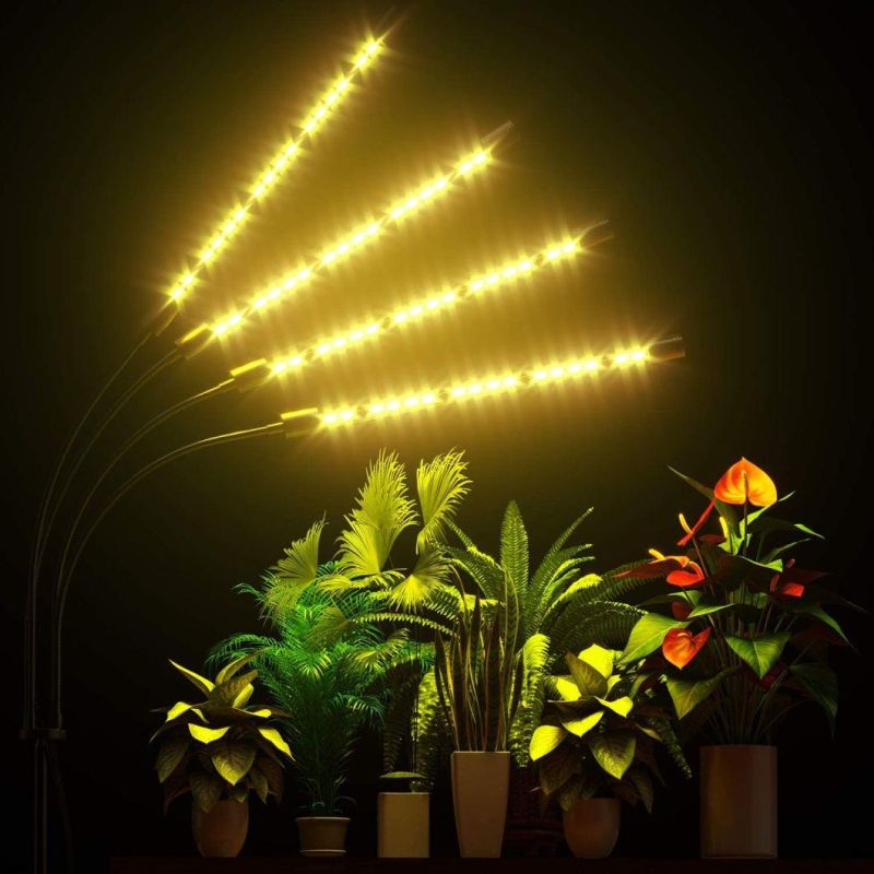 80W Full Spectrum Plant LED Grow Lights for Indoor Plants with Tripod Stand,Adjustable Gooseneck 15-55inch,10 Dimmable Brightness, 4/8/12h Timer, 4 Switch Modes