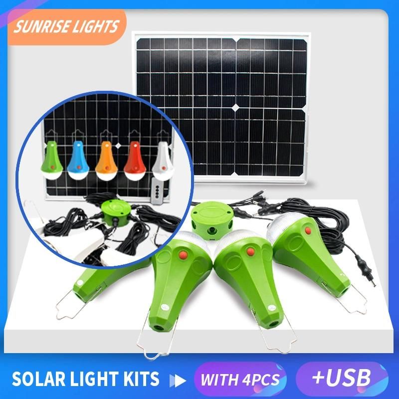 Four Colors Solar Power LED Lamps with 5200mAh Build-in Battery House Camping Hiking Lighting