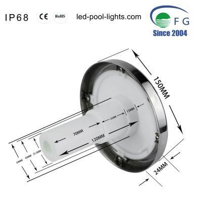 New 316ss IP68 10W 12W 18W 150mm LED Recessed Underwater Swimming Pool Light