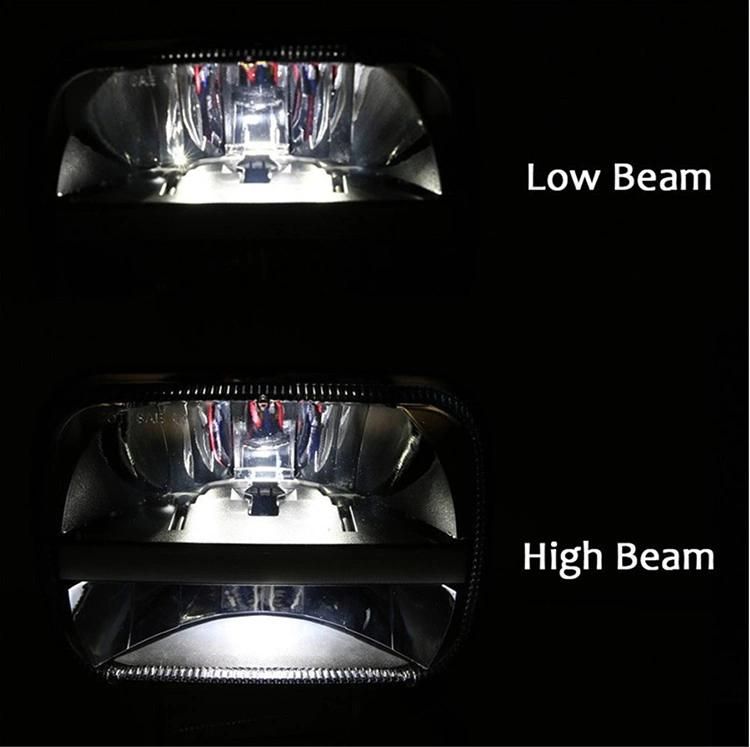 Compatible with Any 5X7 Inch Square Rectangular Car Headlight Replacement Kit 7X6 30W White Amber DRL High Low Sealed Beam LED Headlight