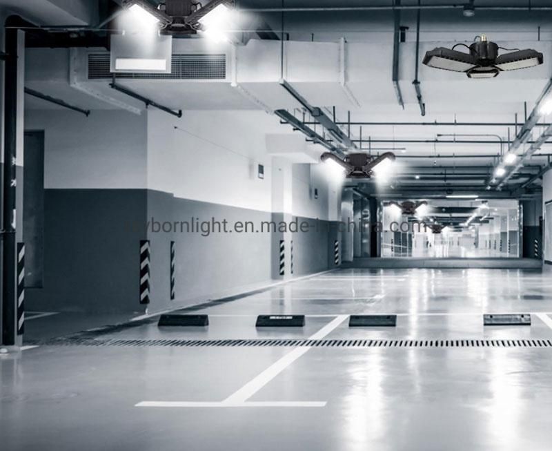 Deformable LED Garage Lights Lighting Bulbindoor Parking Lot Light Fixture Ceiling Lights with Trilight
