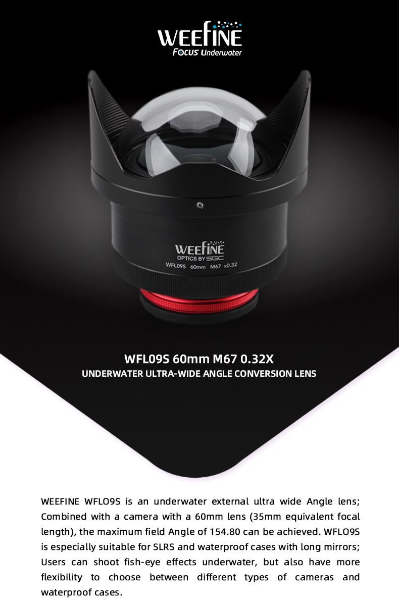 Ultra-Wide Angle Conversion Lens with M67 Thread Optimized for 60cm Camera Housing Case Underwater Photography