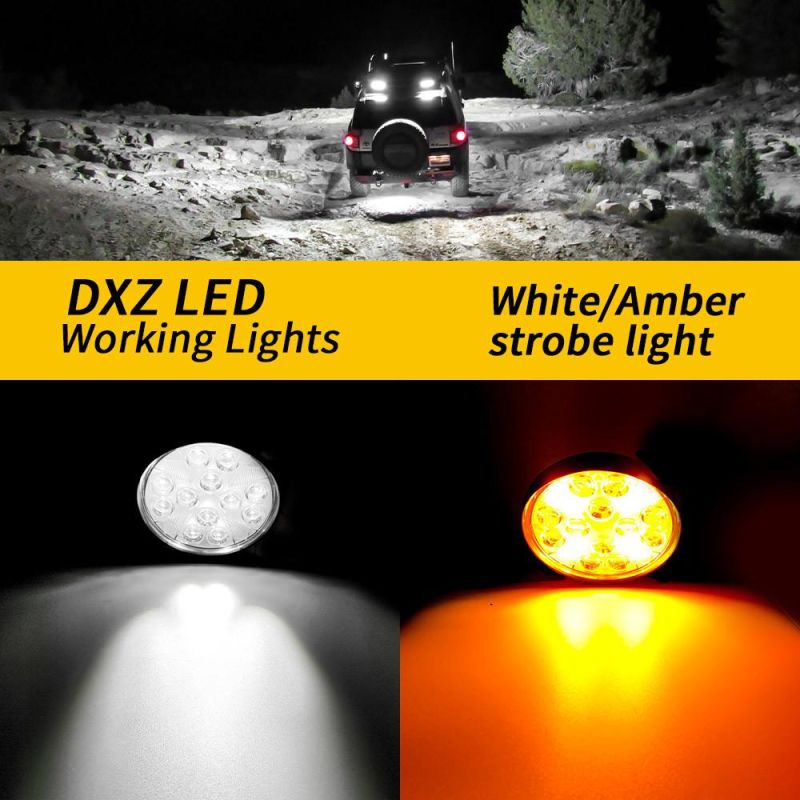 Dxz Spotlight 4 Inch 24LED 72W DRL LED Work Light Bar Waterproof for off-Road SUV Boat 4X4 Jeep Light