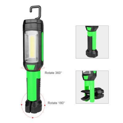 360&deg; Rotate, 270&deg; Flip, with Hook and Magnet LED COB Work Camping Repair Tool Light Hand Torch Lamp