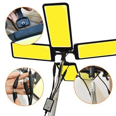360 Remote Control Telescoping Aluminium Pole COB LED Light with for Outdoor Camping