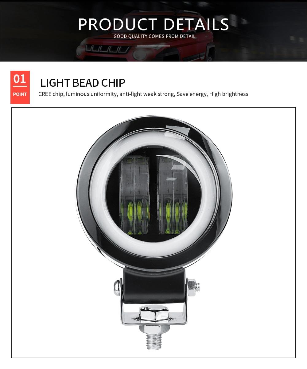 Dxz Angel Eyes DRL Spot Light 7D 20W off Road Light LED Headlight for Motorcycle Jeeps ATV 12V 24V SUV Worklight