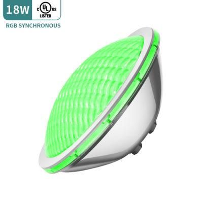 Manufacturers 18W PAR56 UL Certification 100%Synchronous Control IP68 LED Pool Light LED Lighting