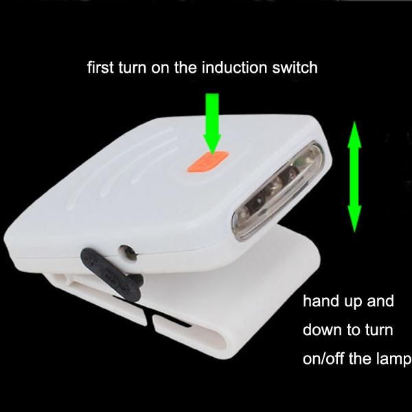 3 LED Brighter Plastic Motion Sensor LED Cap Headlamp