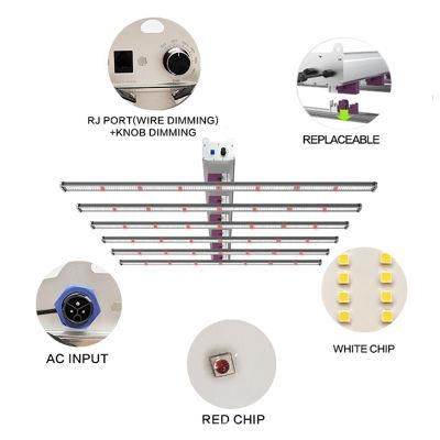 700W Ajustable Dimmable Full Spectrum LED Grow Light for Vertival Farming