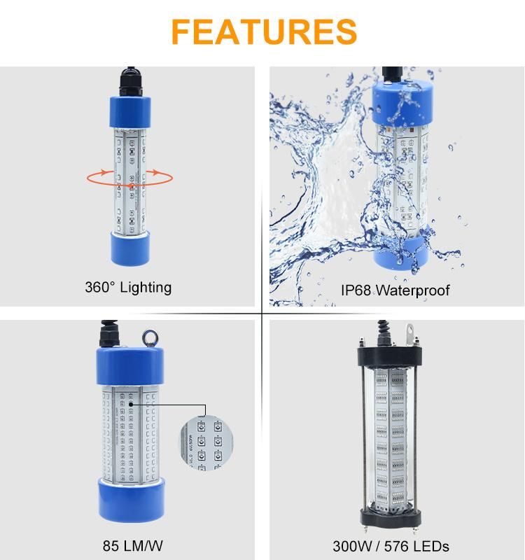 Attract Fish 200W 300W LED Light Underwater Fishing Light