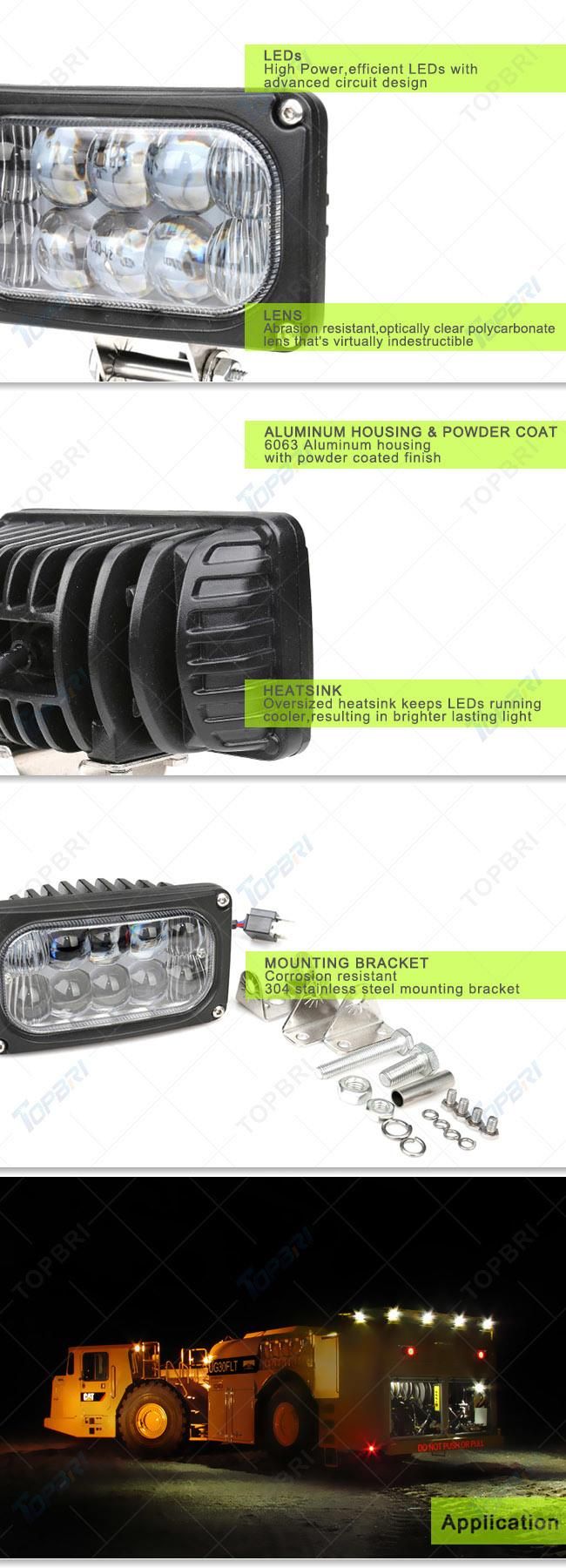 12V 5.5" 30W Auto CREE LED Tractor Flood Work Lights
