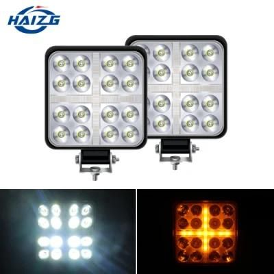 Haizg New Super Bright Offroad Accessories Spot LED Driving Light off Road Amber White Dual Color 48W LED Projector Offroadget Latest Price