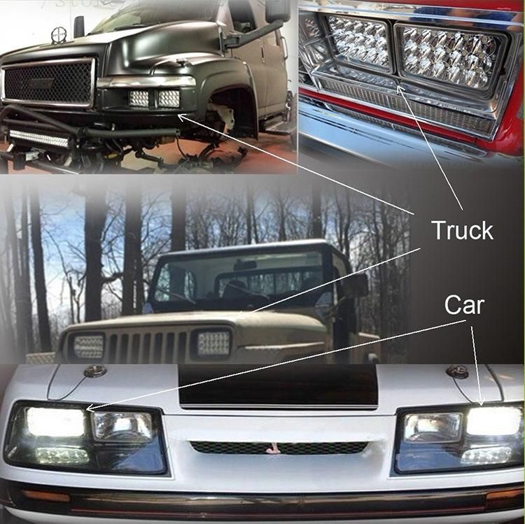 Rectangular Epistar 3030 CREE Headlamp Faros LED Focos Ford Probe Chevy Oldsmobile Cutlass Hi/Lo Sealed Beam Replace Projector Faros LED 4X6 Inch LED Headlight