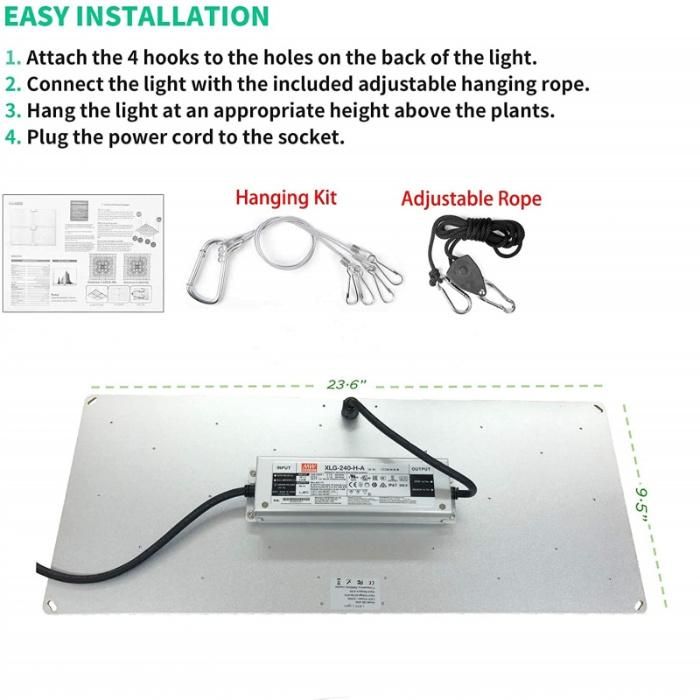 Rygh Sunlike Panel Quantum Board 240W LED Plant Grow Light