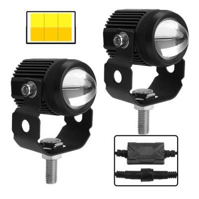 Car Parts ATV UTV Front Lamp High Low Beam Dual Color LED Headlight, Motorcycle 3000K 6000K Car Fog LED Work Lights