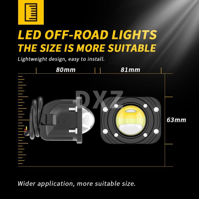 Dxz Round LED Bi-Color Spotlight 3 Inch Round Spotlight off-Road IP67 Waterproof LED Pod LED Work Light Driving Light