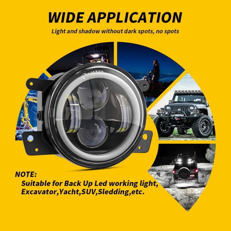 Dxz Car Lighting System H8 40W Fog Lamp Assembly LED Driving Work Lights for 4X4 Offroad Jeep Wrangler Motorcycle Bicycle