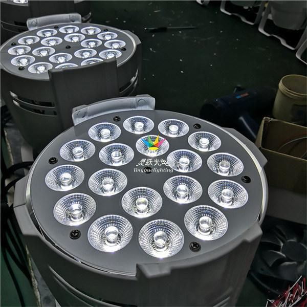 Rgbwauv DMX PAR Can 18X18W PAR 64 LED Stage Lights