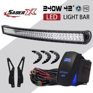 42 Inch 240W Curved LED Light Bar with Windshield Mounting Brackets Fit 2005-2015 Toyota Tacoma 4WD/2WD