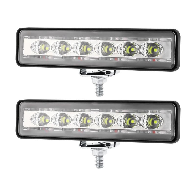 Dxz Waterproof High Power 14LED White with Red Blue Flash Slim LED DRL Driving Daytime Running Light Lamp