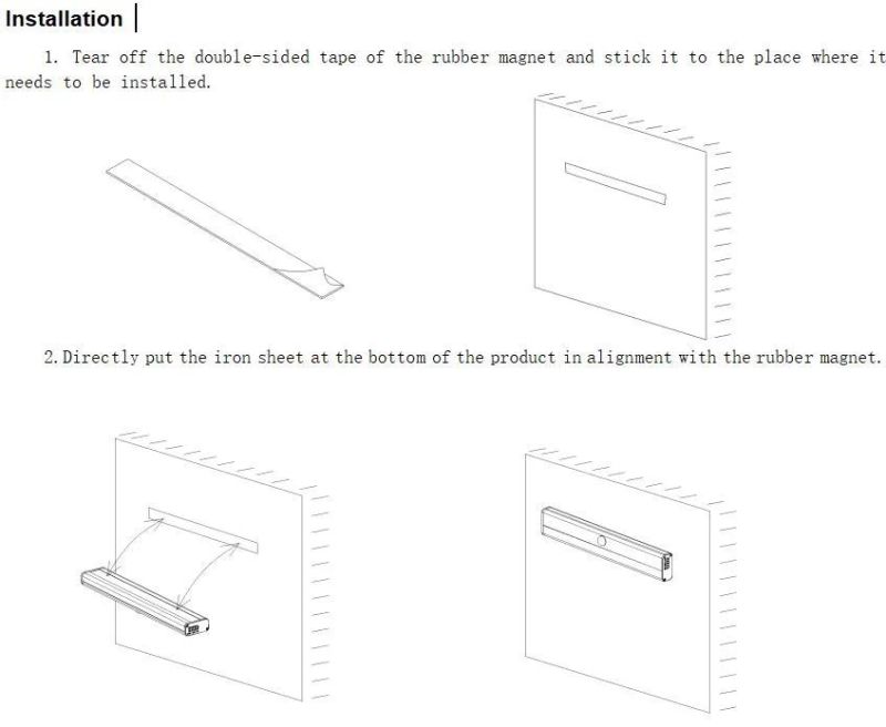 LED Portable Wireless Rechargeable Adjustable Angle Automatic Under Cabinet Lighting