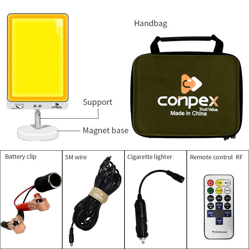 360 Light Portable Dual Color Lamp Camping Light COB Outdoor Lantern Night Flea Market Lamp Car Repairing Light