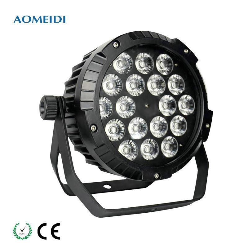 Outdoor Waterproof 18X10W RGBW 4in1 Aluminum DMX LED Slim Flat PAR Can