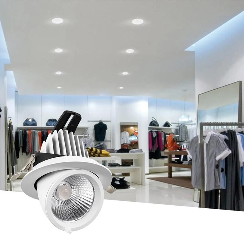 95mm Cut out 90lm/W Ra80 15W Gimbal Adjustable LED Downlight