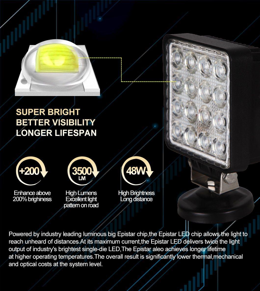 LED Headlight Motorcycle Car Spot Light 48W Work LED Light for Truck Light System