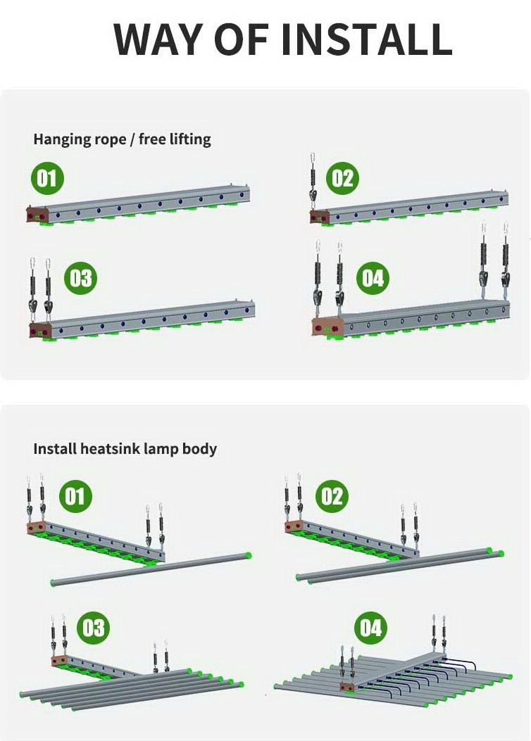 Daisy Chain Adjustable Spectrum Hydroponic Weed LED Grow Light 600 Watt Replacing HPS 1000W CMH 1100 Watt