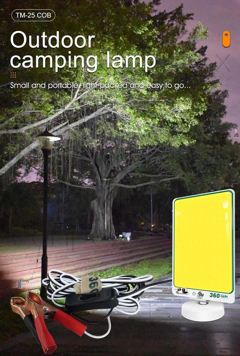 360 Light Brand Portable Dual Color Lamp Camping Light COB Outdoor Lantern Night Flea Market Lamp Car Repairing Light