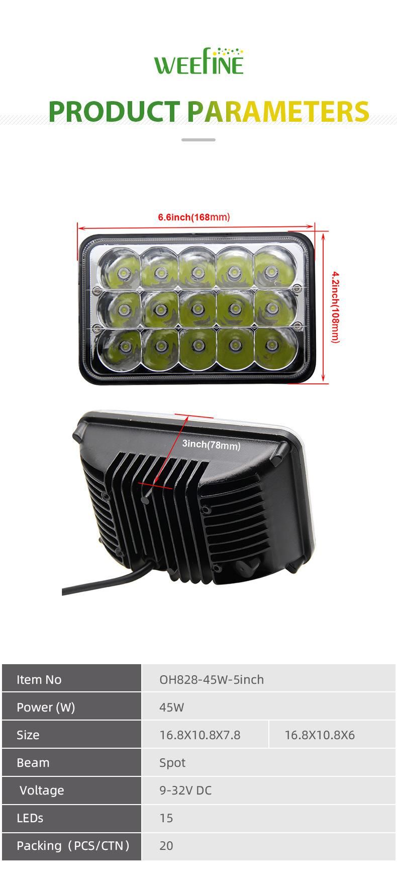 Car LED Work Light 45W Car Work Light Spot Light