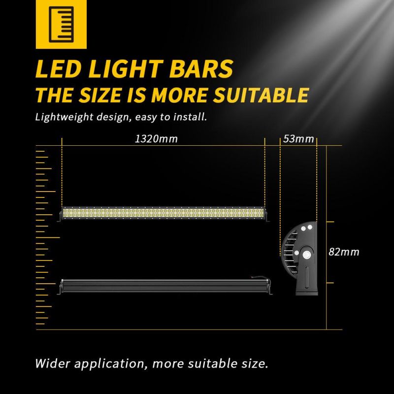 Dxz 300W/132cm 100LED High Power Hummer Light off Road LED Bar Straight Lamp 2rows 4X4 Curved 12D LED Light Bar for Truck