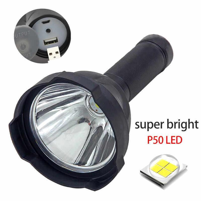 Wholesale Portable Searchlight Hunting Camping Torch Light 30W LED Handheld Spotlight Waterproof Torch Lamp High Quality Rechargeable Flashlight