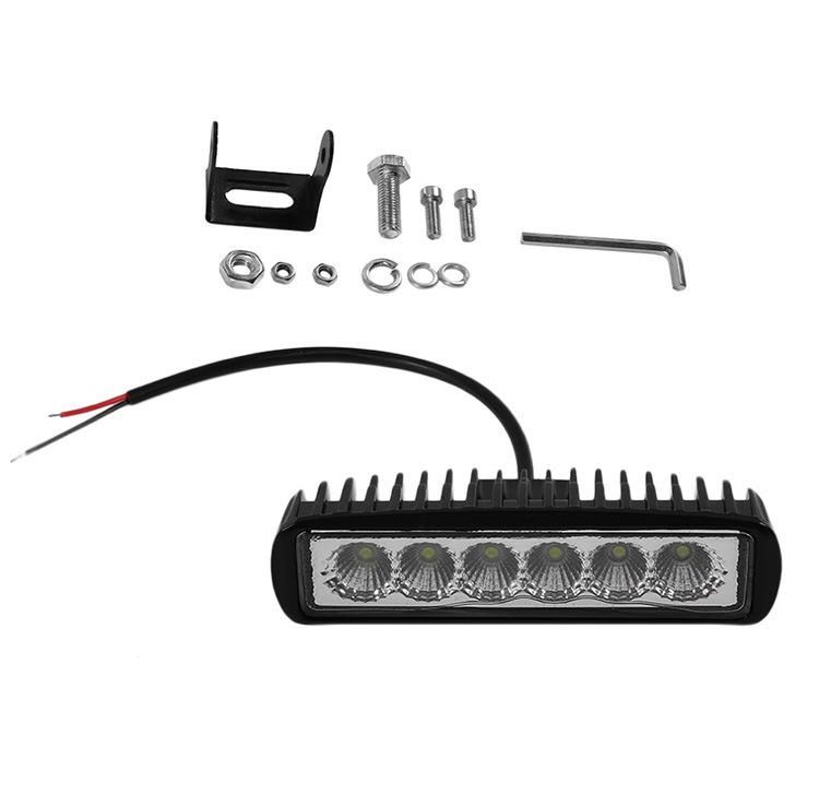 Offroad Flood Spot Work Light 18W LED Working Lights Car Accessories for Truck ATV 4X4 SUV 12V 24V 18W 6 Inch LED Light Bar