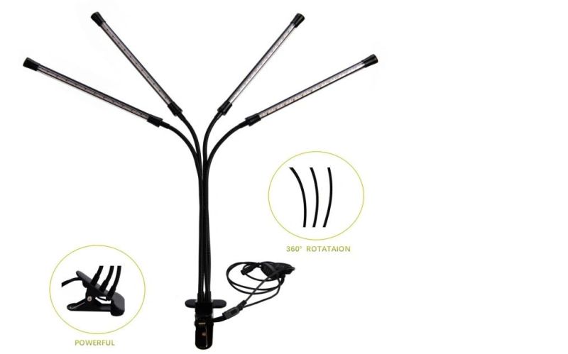 Indoor Garden Hydroponic Plant LED Grow Light, Horticulture Light with 4 Strip Heads, SAA
