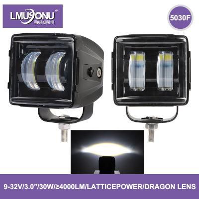 5030f Dragon Lens Fan-Shaped Light Auxiliary Work Light 3.0 Inch 30W 4000lm Latticepower LED