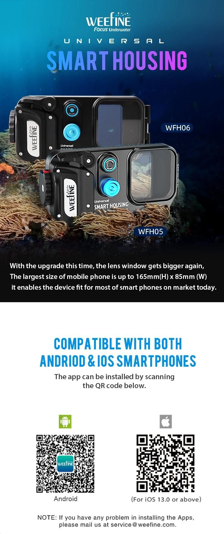 Automatic Focus Underwater Uw Camera Housing for Underwater Operation Shooting for Smart Phone