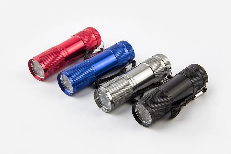 9 LED UV Ultraviolet Flashlight Purple Color Blacklight AAA Battery Money Detection Torch Light Lamp