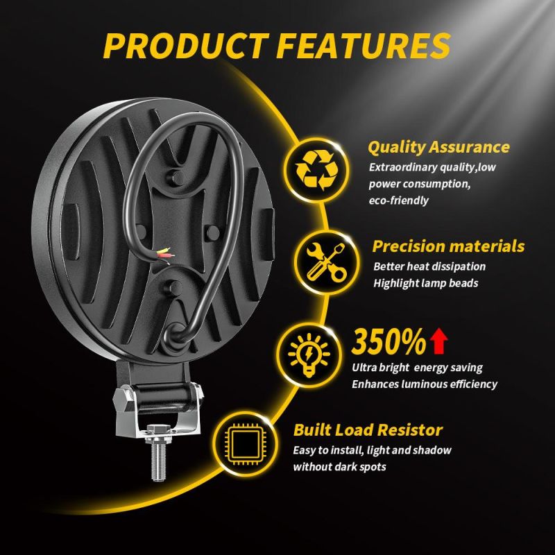 Dxz New Model LED 22SMD 66W Flashing Spot Light with Angel Eye DRL Marker Light LED Work Light for Vehicles