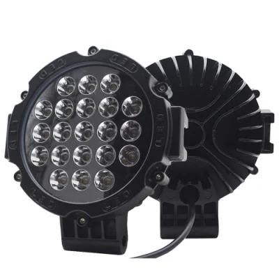 Dual Color White Amber 63W 12V Round LED Work Light Offroad Truck 7 Inch Fog Driving Light