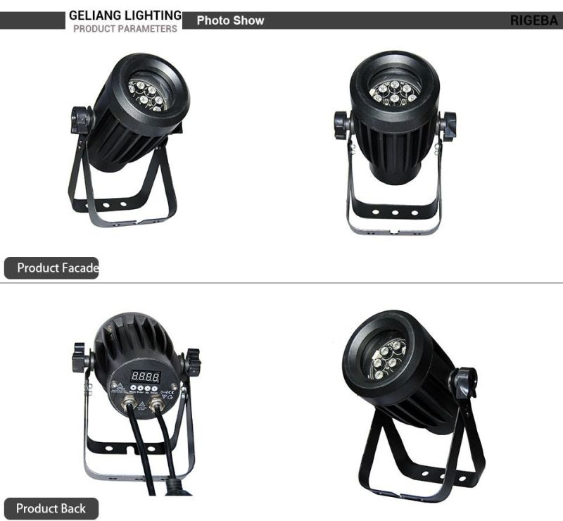 Rigeba Patent Product Diecast Aluminum Housing 9LEDs 3W 27W LED Mini PAR Can Light for Events