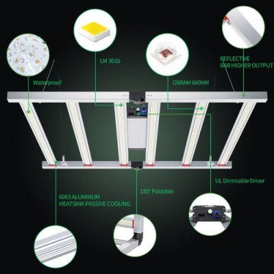 Best Selling Full Spectrum Samsung Lm301b LED Grow Light 680W LED Plant Grow Light High Yield Grow Light for Vertical Farm Indoor Plants