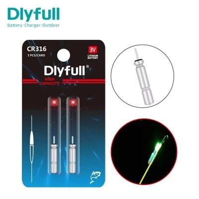 Dlyfull Cr316 3V Pin Type Waterproof Pin Battery for Fishing Float