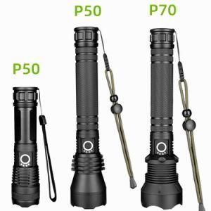 Xhp50 Xhp70 Outdoor USB Rechargeable Aluminum Alloy Strong Light Flashlight LED Telescopic Focusing Flashlights